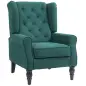 Sillón para Sala de Estilo Francés con Asiento Acolchado y Cojines, en Poliéster, 74x86x102 cm, Verde Oscuro Sillón para Sala de Estilo Francés con Asiento Acolchado y Cojines, en Poliéster, 74x86x102 cm, Verde Oscuro