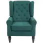 Sillón para Sala de Estilo Francés con Asiento Acolchado y Cojines, en Poliéster, 74x86x102 cm, Verde Oscuro Sillón para Sala de Estilo Francés con Asiento Acolchado y Cojines, en Poliéster, 74x86x102 cm, Verde Oscuro