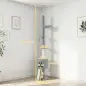 Árbol para Gatos de Piso a Techo Altura Ajustable 220-240cm con Hamaca Plataformas en Flor Cuevas Rampa Bola Gris Claro