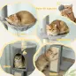 Árbol para Gatos de Piso a Techo Altura Ajustable 220-240cm con Hamaca Plataformas en Flor Cuevas Rampa Bola Gris Claro