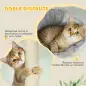 Árbol para Gatos de Piso a Techo Altura Ajustable 220-240cm con Hamaca Plataformas en Flor Cuevas Rampa Bola Gris Claro