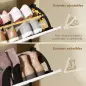 Zapatero Estrecho con 2 Puertas 3 Estantes Laterales y Estantes Ajustables para 15 Pares de Zapatos Natural y Blanco Zapatero Estrecho con 2 Puertas 3 Estantes Laterales y Estantes Ajustables para 15 Pares de Zapatos Natural y Blanco