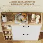 Zapatero Estrecho con 2 Puertas 3 Estantes Laterales y Estantes Ajustables para 15 Pares de Zapatos Natural y Blanco Zapatero Estrecho con 2 Puertas 3 Estantes Laterales y Estantes Ajustables para 15 Pares de Zapatos Natural y Blanco