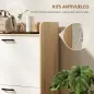 Zapatero Estrecho con 2 Puertas 3 Estantes Laterales y Estantes Ajustables para 15 Pares de Zapatos Natural y Blanco Zapatero Estrecho con 2 Puertas 3 Estantes Laterales y Estantes Ajustables para 15 Pares de Zapatos Natural y Blanco