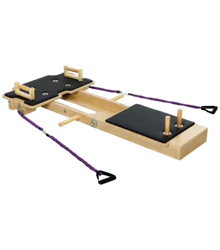 Pilates Reformer Multifuncional con Bandas de Resistencia Asas Rueda Abdominal para Casa Gimnasio Natural