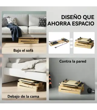 Pilates Reformer Multifuncional con Bandas de Resistencia Asas Rueda Abdominal para Casa Gimnasio Natural