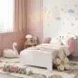 Cama Infantil 70x140 cm Montessori con Barandillas Altas Tema Algodón de Azúcar para Niños y Niñas de 3-6 Años Rosa Cama Infantil 70x140 cm Montessori con Barandillas Altas Tema Algodón de Azúcar para Niños y Niñas de 3-6 Años Rosa