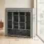 Armario de Tela Portátil con Ruedas 10 Compartimentos 2 Barras para Colgar Estructura de Acero Gris Oscuro Armario de Tela Portátil con Ruedas 10 Compartimentos 2 Barras para Colgar Estructura de Acero Gris Oscuro