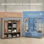 Armario de Tela Portátil con Ruedas 10 Compartimentos 2 Barras para Colgar Estructura de Acero Gris Oscuro Armario de Tela Portátil con Ruedas 10 Compartimentos 2 Barras para Colgar Estructura de Acero Gris Oscuro