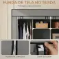 Armario de Tela Portátil con Ruedas 10 Compartimentos 2 Barras para Colgar Estructura de Acero Gris Oscuro Armario de Tela Portátil con Ruedas 10 Compartimentos 2 Barras para Colgar Estructura de Acero Gris Oscuro