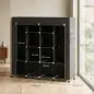 Armario de Tela Portátil con Ruedas 10 Compartimentos 2 Barras para Colgar Estructura de Acero Negro Armario de Tela Portátil con Ruedas 10 Compartimentos 2 Barras para Colgar Estructura de Acero Negro