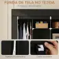 Armario de Tela Portátil con Ruedas 10 Compartimentos 2 Barras para Colgar Estructura de Acero Negro Armario de Tela Portátil con Ruedas 10 Compartimentos 2 Barras para Colgar Estructura de Acero Negro
