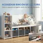 Estantería Infantil Juguetes con Rincón de Lectura Cojín 3 Cajones de Tela 3 Estantes 4 Cubículos 137x40x80 cm Blanco Estantería Infantil Juguetes con Rincón de Lectura Cojín 3 Cajones de Tela 3 Estantes 4 Cubículos 137x40x80 cm Blanco