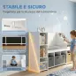 Estantería Infantil Juguetes con Rincón de Lectura Cojín 3 Cajones de Tela 3 Estantes 4 Cubículos 137x40x80 cm Blanco Estantería Infantil Juguetes con Rincón de Lectura Cojín 3 Cajones de Tela 3 Estantes 4 Cubículos 137x40x80 cm Blanco