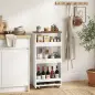 Carrito de Cocina Estrecho de 3 Niveles con Ruedas para Espacios Reducidos Comedor o Salón Blanco