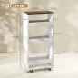 Carrito de Cocina Estrecho de 3 Niveles con Ruedas para Espacios Reducidos Comedor o Salón Blanco
