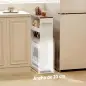 Carrito de Cocina Estrecho de 3 Niveles con Ruedas para Espacios Reducidos Comedor o Salón Blanco