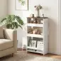 Carrito de Cocina Estrecho de 3 Niveles con Ruedas para Espacios Reducidos Comedor o Salón Blanco