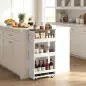 Carrito de Cocina Estrecho de 3 Niveles con Ruedas para Espacios Reducidos Comedor o Salón Blanco