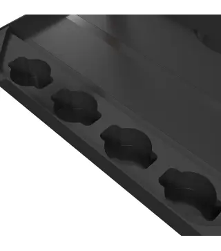 Carro de Herramientas de 3 Niveles con Paneles Perforados Asa Lateral Ganchos Cubeta Negro y Rojo