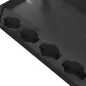 Carro de Herramientas de 3 Niveles con Paneles Perforados Asa Lateral Ganchos Cubeta Negro y Rojo