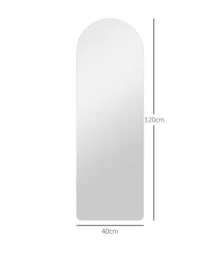 Espejo de Pared Arqueado con Luces 120x40 cm Sin Marco 3 Temperaturas de Color Brillo Ajustable Transparente