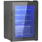 Cava de vino 20 botellas 53L alto rendimiento temperatura ajustable 5-18 °C con luz LED, negro