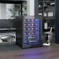 Cava de vino 20 botellas 53L alto rendimiento temperatura ajustable 5-18 °C con luz LED, negro