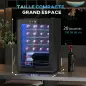 Cava de vino 20 botellas 53L alto rendimiento temperatura ajustable 5-18 °C con luz LED, negro