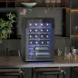 Cava de vino 20 botellas 53L alto rendimiento temperatura ajustable 5-18 °C con luz LED, negro