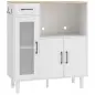 Aparador de Cocina Moderno con Puerta de Acrílico Cajón Estante Ajustable Compartimento Abierto 80x34x91 cm Blanco Aparador de Cocina Moderno con Puerta de Acrílico Cajón Estante Ajustable Compartimento Abierto 80x34x91 cm Blanco
