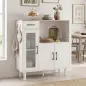 Aparador de Cocina Moderno con Puerta de Acrílico Cajón Estante Ajustable Compartimento Abierto 80x34x91 cm Blanco Aparador de Cocina Moderno con Puerta de Acrílico Cajón Estante Ajustable Compartimento Abierto 80x34x91 cm Blanco