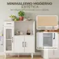 Aparador de Cocina Moderno con Puerta de Acrílico Cajón Estante Ajustable Compartimento Abierto 80x34x91 cm Blanco Aparador de Cocina Moderno con Puerta de Acrílico Cajón Estante Ajustable Compartimento Abierto 80x34x91 cm Blanco
