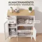 Aparador de Cocina Moderno con Puerta de Acrílico Cajón Estante Ajustable Compartimento Abierto 80x34x91 cm Blanco Aparador de Cocina Moderno con Puerta de Acrílico Cajón Estante Ajustable Compartimento Abierto 80x34x91 cm Blanco
