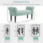 Banco Pie de Cama Tapizado en Lona con Patas de Madera Reposabrazos y Asiento Acolchado Verde Claro Banco Pie de Cama Tapizado en Lona con Patas de Madera Reposabrazos y Asiento Acolchado Verde Claro