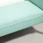 Banco Pie de Cama Tapizado en Lona con Patas de Madera Reposabrazos y Asiento Acolchado Verde Claro Banco Pie de Cama Tapizado en Lona con Patas de Madera Reposabrazos y Asiento Acolchado Verde Claro