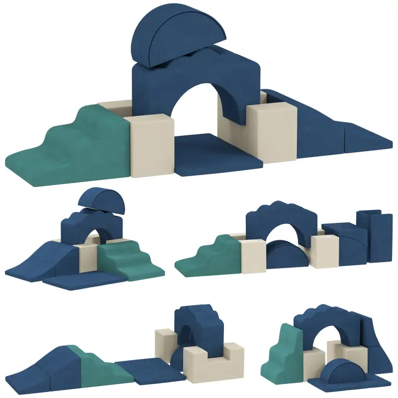 Juego de 7 Bloques de Espuma para Niños Bloques de Psicomotricidad con Base Antideslizante para 0,5-3 Años Azul Oscuro Juego de 7 Bloques de Espuma para Niños Bloques de Psicomotricidad con Base Antideslizante para 0,5-3 Años Azul Oscuro