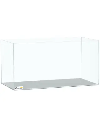 Acuario de Pecera 51 L Pecera de Cristal con Alfombrilla Protectora para Peces Camarones y Tortugas Transparente