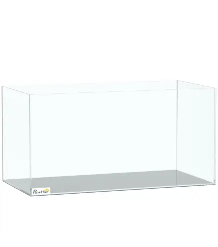 Acuario de Pecera 51 L Pecera de Cristal con Alfombrilla Protectora para Peces Camarones y Tortugas Transparente