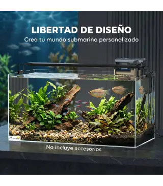 Acuario de Pecera 51 L Pecera de Cristal con Alfombrilla Protectora para Peces Camarones y Tortugas Transparente
