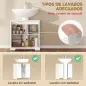 Mueble Bajo Lavabo con Puertas de Cierre Suave y Diseño Acanalado 2 Estantes para Lavabo con o sin Pedestal Blanco Mueble Bajo Lavabo con Puertas de Cierre Suave y Diseño Acanalado 2 Estantes para Lavabo con o sin Pedestal Blanco