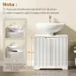 Mueble Bajo Lavabo con Puertas de Cierre Suave y Diseño Acanalado 2 Estantes para Lavabo con o sin Pedestal Blanco Mueble Bajo Lavabo con Puertas de Cierre Suave y Diseño Acanalado 2 Estantes para Lavabo con o sin Pedestal Blanco