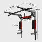 Barra de Dominadas de Pared 2 en 1 Estación Multifuncional para Gimnasio en Casa Carga 200 kg Rojo Barra de Dominadas de Pared 2 en 1 Estación Multifuncional para Gimnasio en Casa Carga 200 kg Rojo
