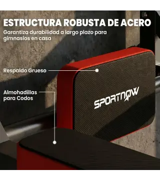 Barra de Dominadas de Pared 2 en 1 Estación Multifuncional para Gimnasio en Casa Carga 200 kg Rojo