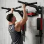 Barra de Dominadas de Pared 2 en 1 Estación Multifuncional para Gimnasio en Casa Carga 200 kg Rojo Barra de Dominadas de Pared 2 en 1 Estación Multifuncional para Gimnasio en Casa Carga 200 kg Rojo