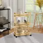Carrito de Cocina Estrecho de 3 Niveles con Ruedas Asa para Salón Baño Espacios Pequeños 55x20x75 cm Natural