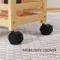 Carrito de Cocina Estrecho de 3 Niveles con Ruedas Asa para Salón Baño Espacios Pequeños 55x20x75 cm Natural