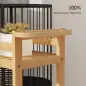 Carrito de Cocina Estrecho de 3 Niveles con Ruedas Asa para Salón Baño Espacios Pequeños 55x20x75 cm Natural