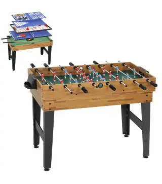 Mesa Multijuegos 13 en 1 con Futbolines para Niños Billar Ping-pong Hockey Ajedrez Damas Backgammon y Accesorios