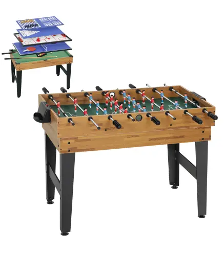 Mesa Multijuegos 13 en 1 con Futbolines para Niños Billar Ping-pong Hockey Ajedrez Damas Backgammon y Accesorios